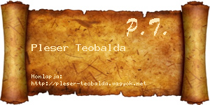Pleser Teobalda névjegykártya